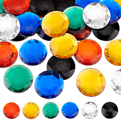 30 Stück 6 Farben flache Rückseite Acryl-Strass-Cabochons OACR-OC0001-16B