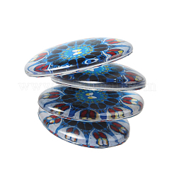 Mosaik bedruckten Glas ovalen Cabochons GGLA-N003-18x25-G
