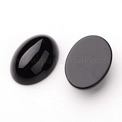 Klasse A natürliche schwarze Achat oval Cabochon G-L394-05-18x13mm