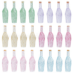24 Stück 6 Farben Dummy-Flasche transparent Harz Cabochon RESI-OC0001-58