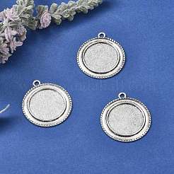 Tibetischen Stil Anhänger cabochon Fassungen mit antiken metallic Farbe und erhöht Skulptur sind voller Retro-Stil TIBEP-O006-19AS