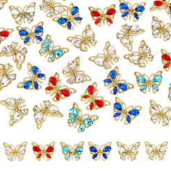36 Stück 6 Farben Schmetterlingslegierung Cabochons MRMJ-DC0001-03