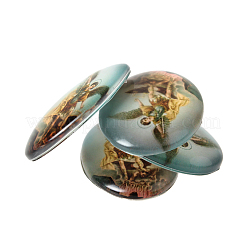 Jesus und die Jungfrau bedruckten Glas ovale Cabochons GGLA-N003-18x25-A