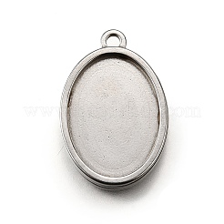 Cabochon-Fassungen für Anhänger aus Edelstahl 304 STAS-S181-02P-E