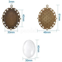 Oval Klarglas Cabochon Deckel DIY-PH0018-96AB