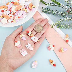 50 Stück undurchsichtige Harz-Decoden-Cabochons CRES-SC0002-46