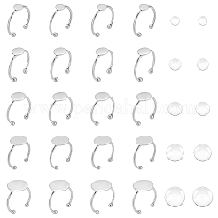 DIY Blanko-Sets zur Herstellung verstellbarer Fingerringe aus Edelstahl 304 DIY-AN0001-22