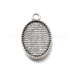Tibetischer Stil oval Legierung Anhänger Fassungen PALLOY-D291-39AS