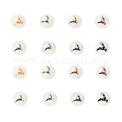 80pcs 8 Farben Weihnachten undurchsichtige Glasperlen EGLA-YW0001-04