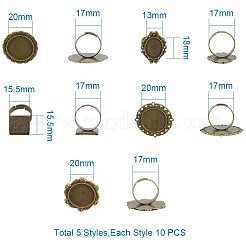 Verstellbare Eisen Fingerring Komponenten PALLOY-PH0012-34