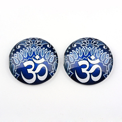 Yoga Thema Glas Cabochons X-GGLA-L011-25mm-10