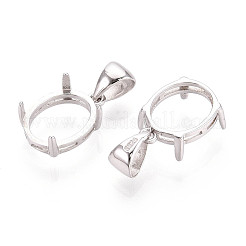 925 Sterling Silber Charms Krallen Cabochon Fassungen STER-N016-44A-P
