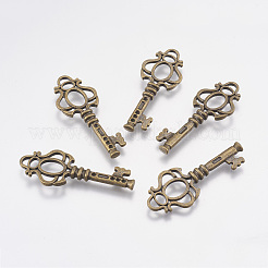 Tibetischer Stil Anhänger pflastern Fassungen für Cabochon X-TIBEB-23250-AB-NR