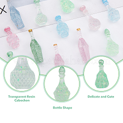 120 Stück 15 Stile Dummy-Flasche transparent Harz Cabochon RESI-DC0001-08