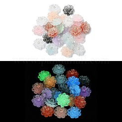 Blumen-Harz-Cabochons mit goldenem Glitzerpulver CRES-Q006-07A