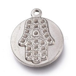 Anlaufgeschützte Anhänger aus Edelstahl 304 mit Strass-Fassungen STAS-H113-05P