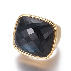 Ionenplattierung (IP) 304 Edelstahl-Fingerringe RJEW-E162-11G