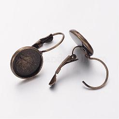Antik Bronze Ton Messing Leverback Ohrring Zubehör passen für gewölbte Cabochons X-KK-C1244-NFAB