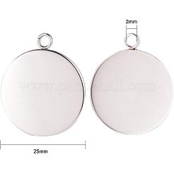 Cabochon-Fassungen für Anhänger aus Edelstahl 304 STAS-NB0001-03P