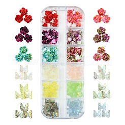 180 Stück 12 Stile sprühlackierte Harz-Cabochons MRMJ-FS0001-03