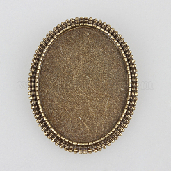 Weinlese Legierung  Broschennadeln cabochon lünette Fassungen PALLOY-N0085-28AB-NF