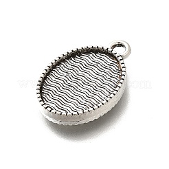 Tibetischer Stil oval Legierung Anhänger Fassungen PALLOY-D291-39AS