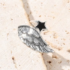 Offene Manschettenringe aus Sterlingsilber für Damen RJEW-R008-01AS-01