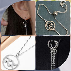 Creatcabin 140 Stück 4 Stile 925 Sterling Silber offene Biegeringe STER-CN0001-40