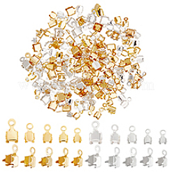 200 Stück 10 Stile Messing Strass Krallen Charms Einstellungen KK-PH0010-43