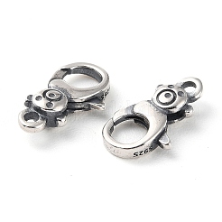 925 Karabinerverschluss aus thailändischem Sterlingsilber mit Strassen STER-D003-05A-AS