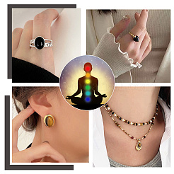 42 Stück 7 Stile Chakra gemischte Edelstein-Cabochons G-BBC0001-41