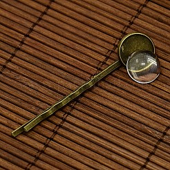 12mm transparent klar gewölbte Glas Cabochon Abdeckung für Eisen Haar Schupostift DIY Herstellung DIY-X0071-NF