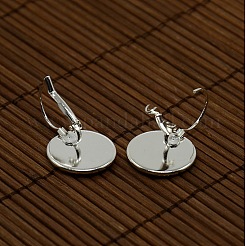 Cabochon-Abdeckung aus klar gewölbtem Glas und Fassungen für den Ohrring aus Messing für Heimwerker DIY-X0160-S-RS