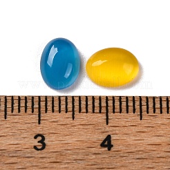 Natürlicher gelber Achat/grauer Achat/blauer Achat/grüner Onyx-Achat/Tigerauge/synthetischer Goldfluss/Goldfluss-Cabochons G-H001-15