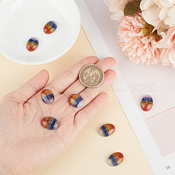 8 Stück Chakra-Cabochons aus natürlichen gemischten Edelsteinen G-GO0001-50