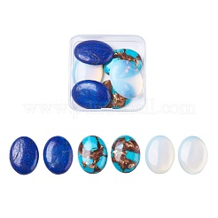 Opalite & natürlicher Lapislazuli & gefärbte synthetische türkisfarbene Cabochons G-JP0001-14