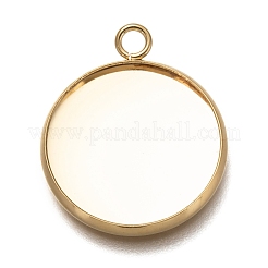 Cabochon-Fassungen für Anhänger aus Edelstahl 304 STAS-Z030-01D-G