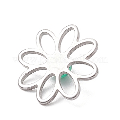 201 Edelstahl Pavé Edelstein Blumen Cabochons PALLOY-JF03492