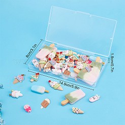 50 Stück 10 Stile undurchsichtige Harz-Decoden-Cabochons CRES-SC0002-43