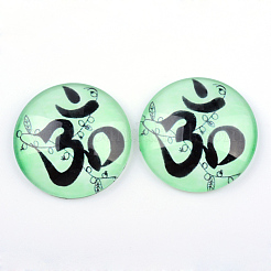 Yoga Thema Glas Cabochons X-GGLA-L011-25mm-04