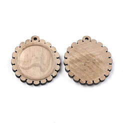 Hölzerne Anhänger Cabochon Fassungen WOOD-S044-08A