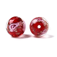 Светящиеся бусины лэмпворк из золота и песка ручной работы&nbsp;LAMP-T021-10mm-03V