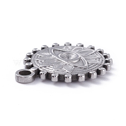 Anlaufgeschützter Anhänger aus Edelstahl 304 mit Strass-Cabochons STAS-P288-13P