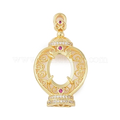 Messing Micro pave Zirkonia Anhänger Cabochon Fassungen KK-U026-05G
