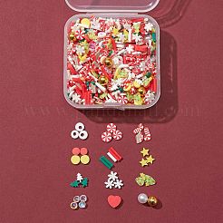 25g weihnachtliche handgefertigte Fimo-Cabochons CLAY-FS0001-14
