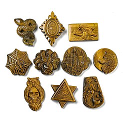 Halloween natürliche Tigerauge geschnitzte Cabochons G-U006-03