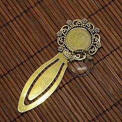 18 mm freie gewölbte Glas Cabochon Abdeckung für antike goldene diy Legierung Porträt Lesezeichen Herstellung DIY-X0118-AG-NR