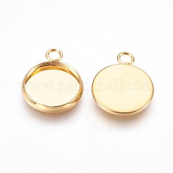 Cabochon-Fassungen für Anhänger aus Edelstahl 304 STAS-P220-11G-01