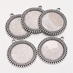 Mit synthetischen Koralle Cabochon und Messing Anhänger Fassungen TIBEP-Q045-031AS-RS