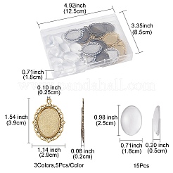 DIY-Kit zur Herstellung eines leeren ovalen Kuppelanhängers DIY-FS0005-20
